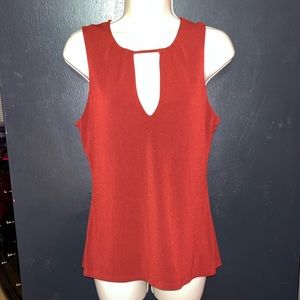 Express. Rusty brown sleeveless feminine knit blouse. Size Medium.